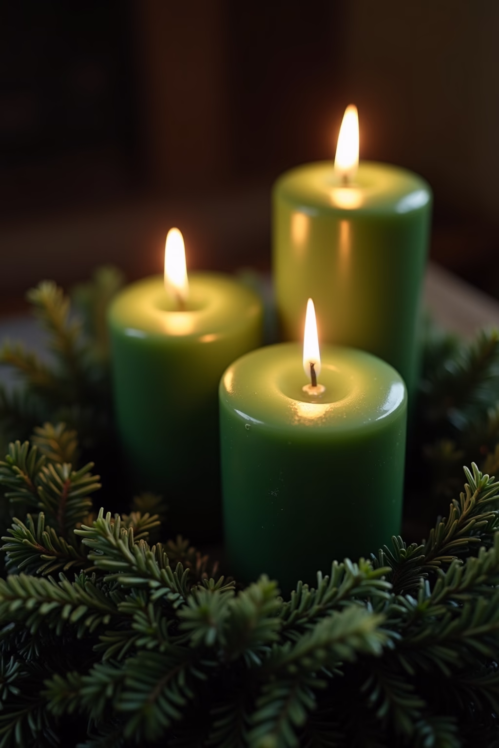 adventskranz gruene kerzen outline 1