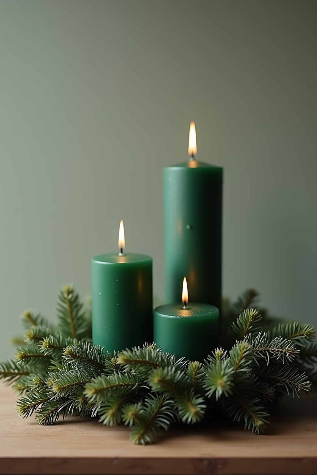 adventskranz gruene kerzen outline 8