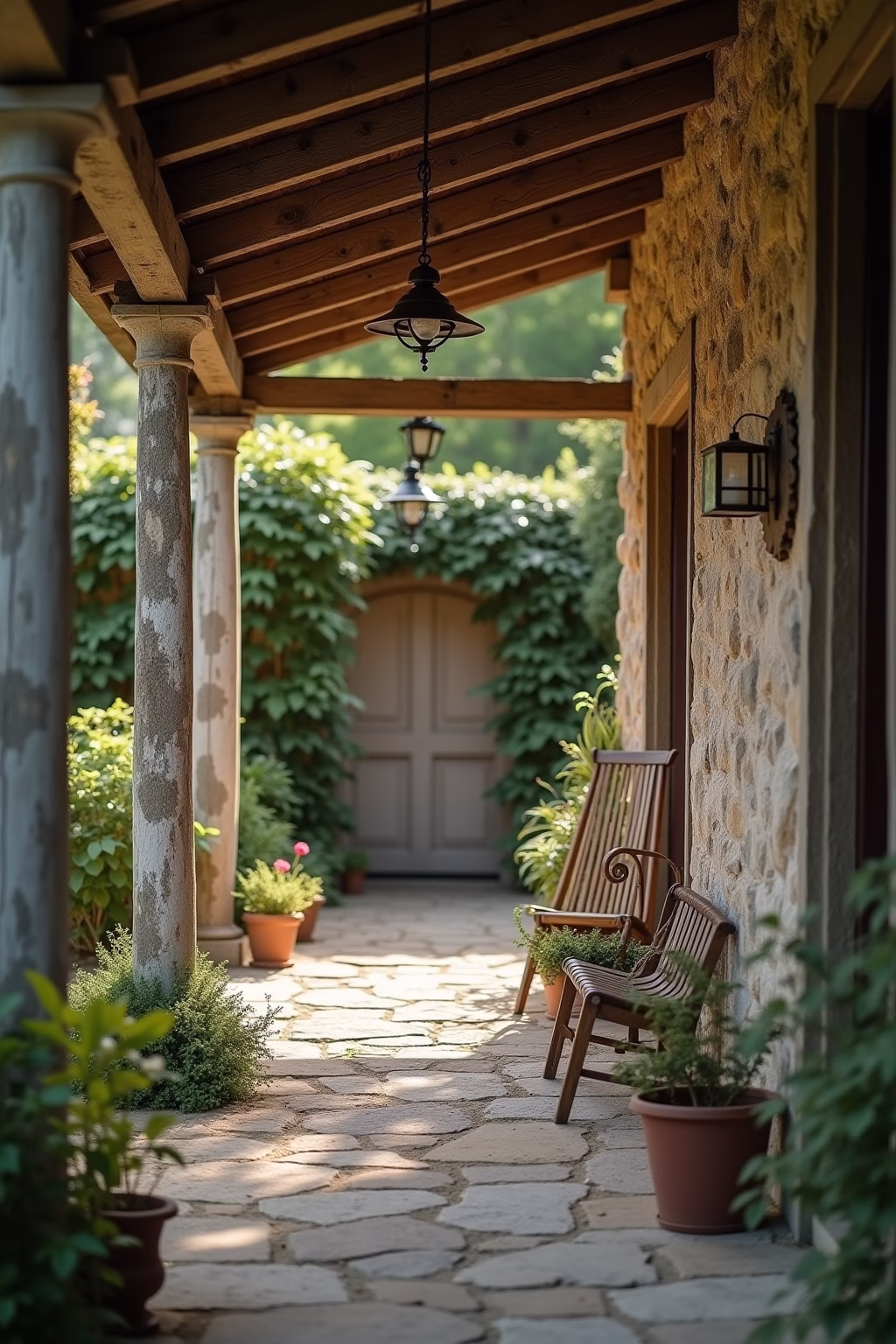 alte balken deko garten outline 2