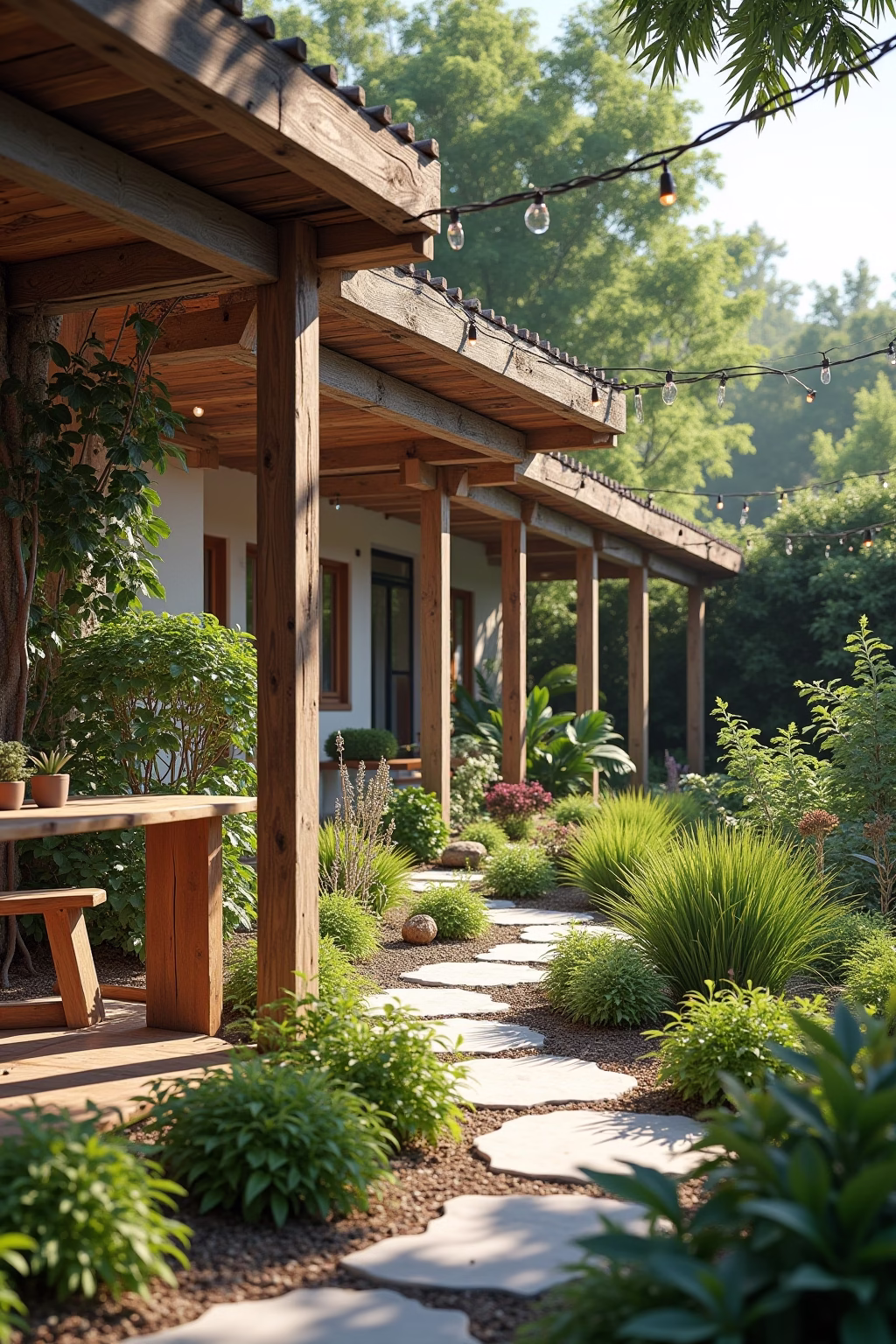 alte balken deko garten outline 3