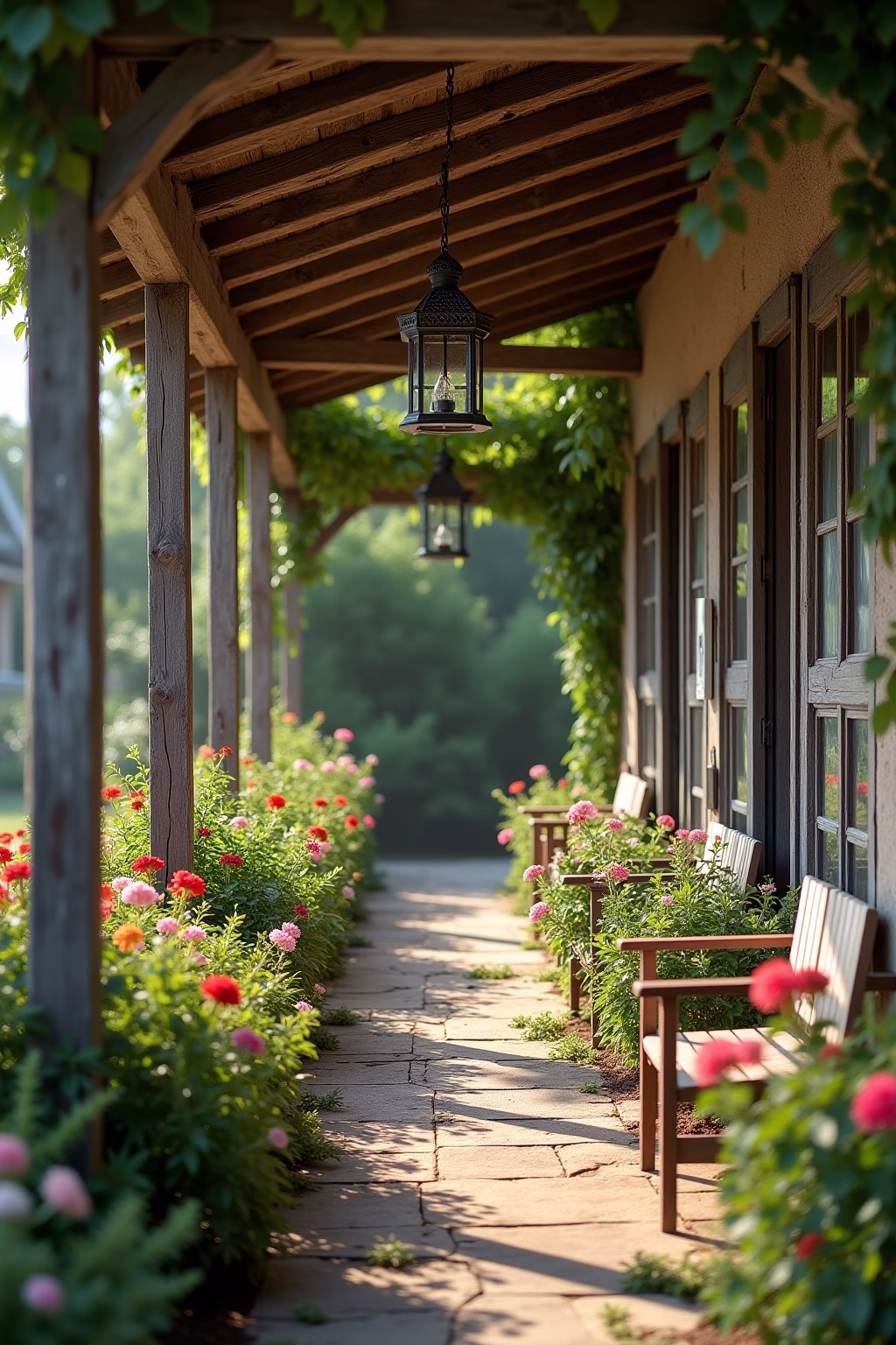 alte balken deko garten outline 5