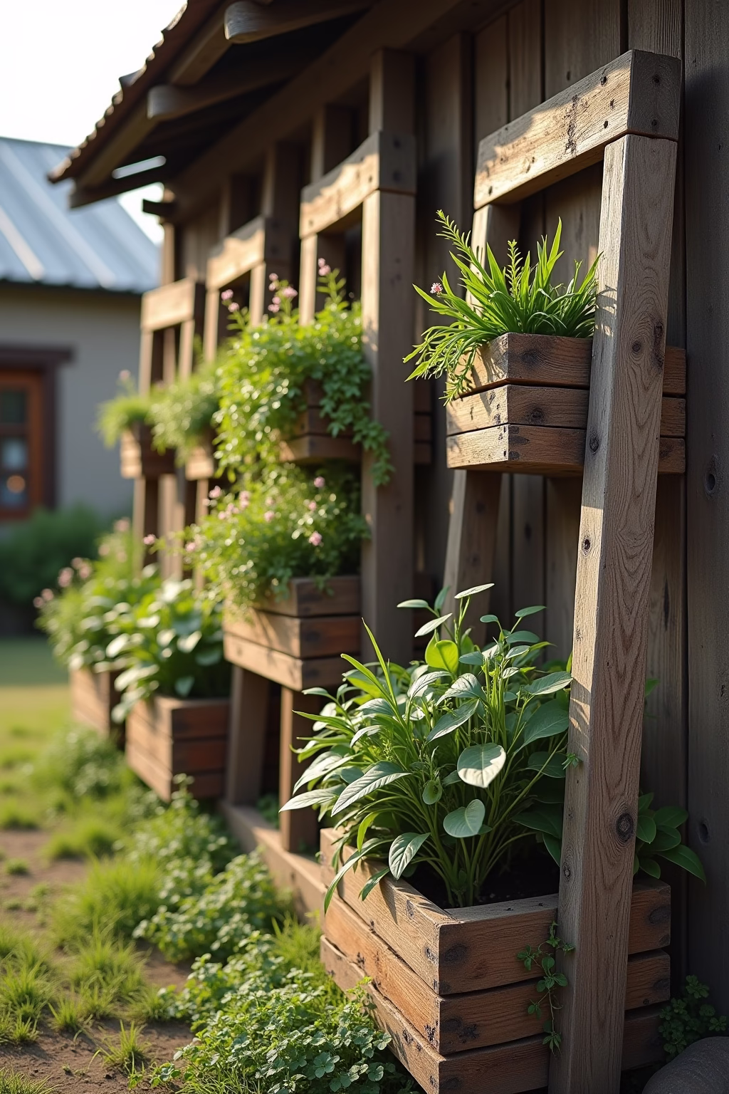 alte balken deko garten outline 7