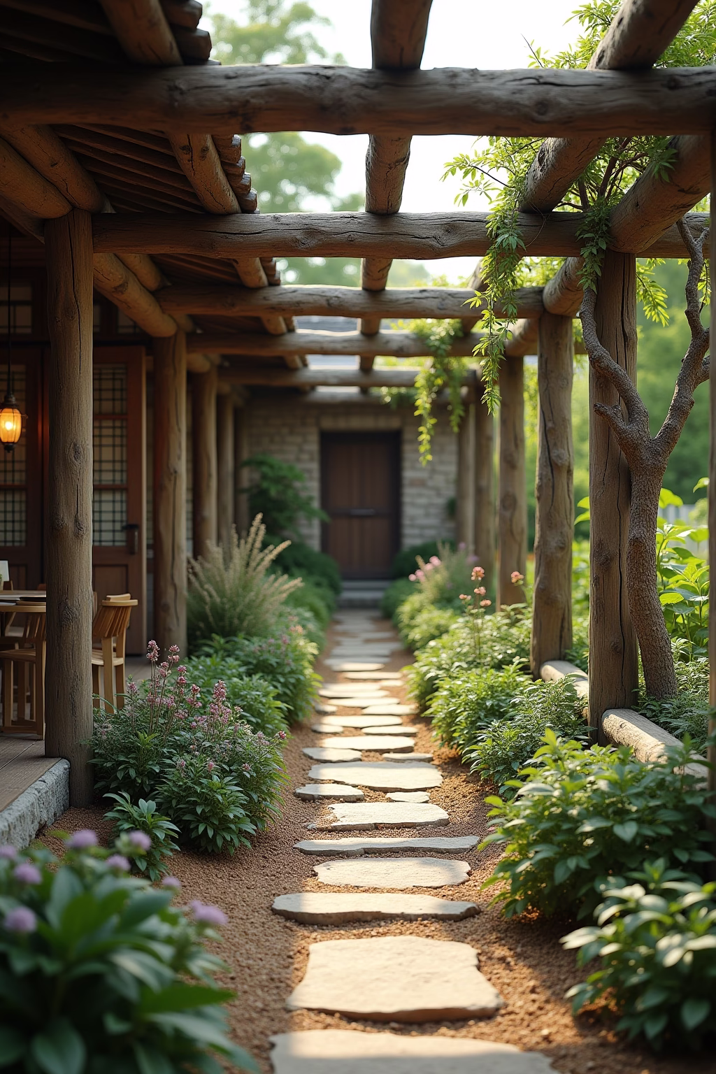 alte balken deko garten outline 8