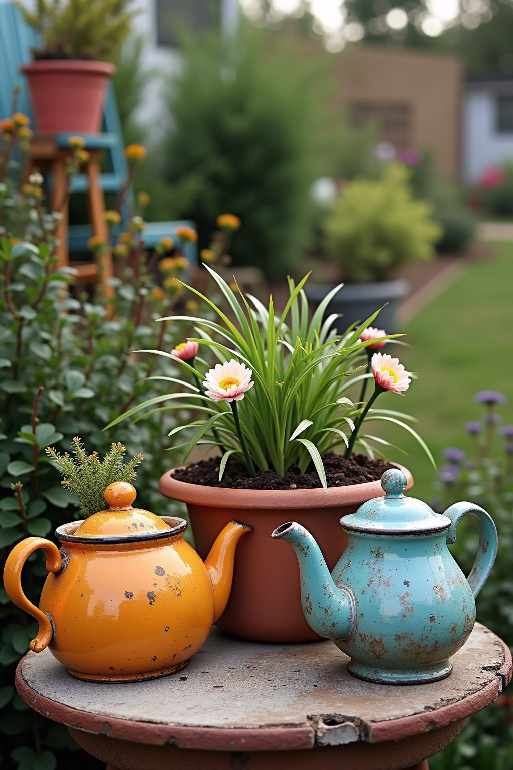 ausgefallene gartendeko upcycling ideen garten outline 1