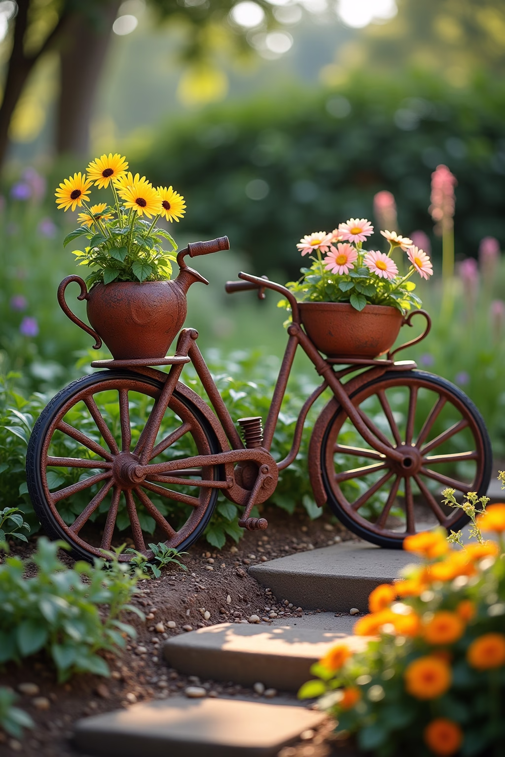 ausgefallene gartendeko upcycling ideen garten outline 2