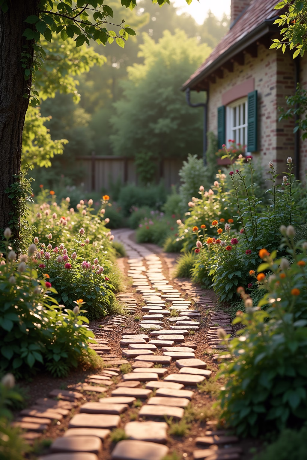 backstein ideen garten outline 4