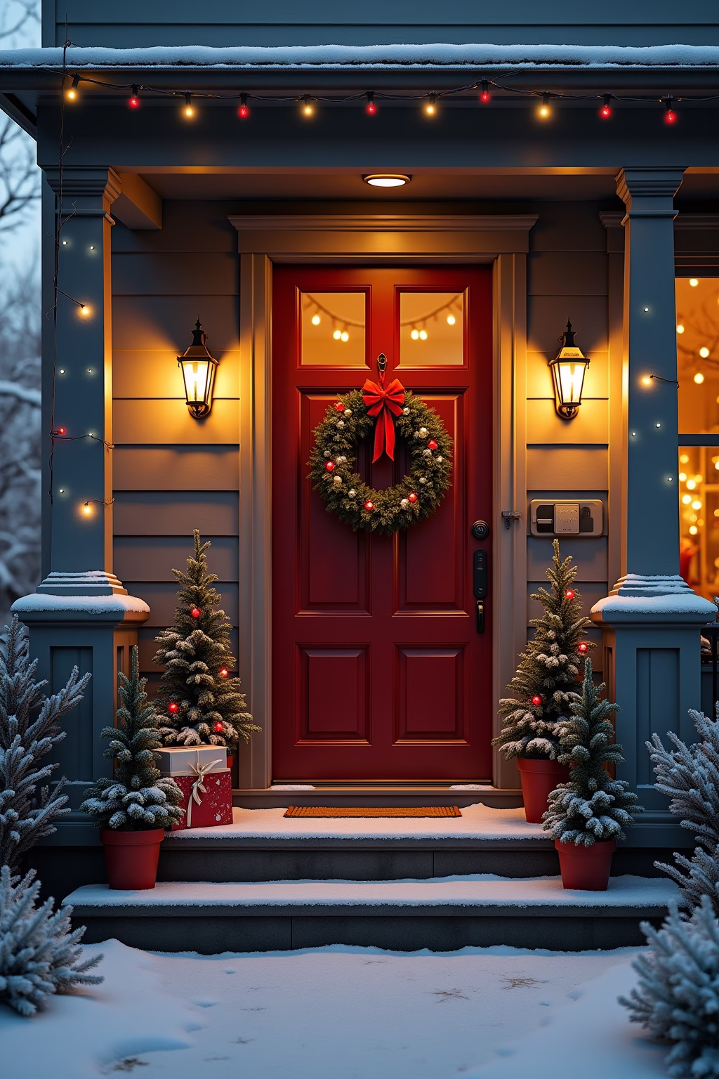 deko hauseingang weihnachten outline 1