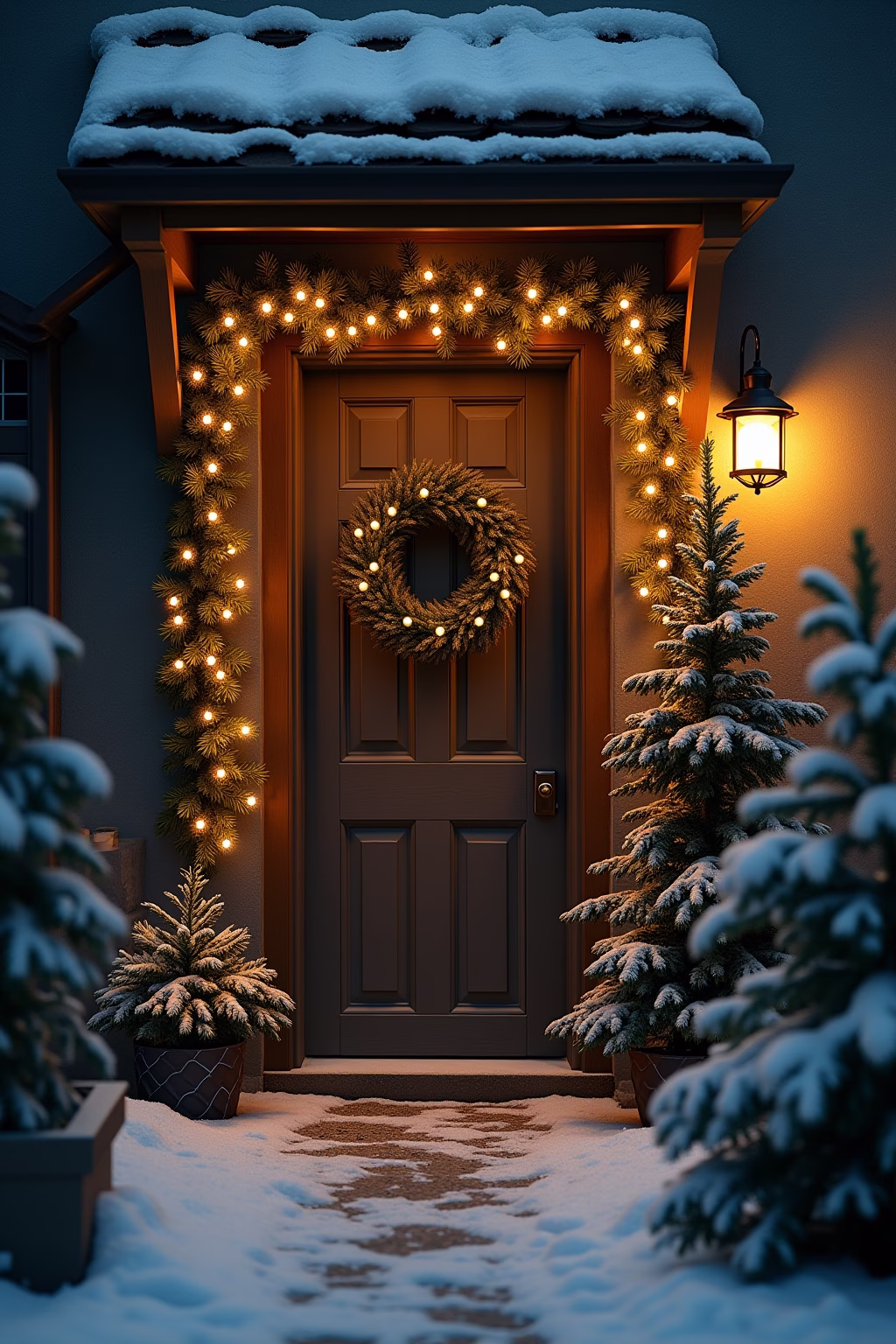 deko hauseingang weihnachten outline 6