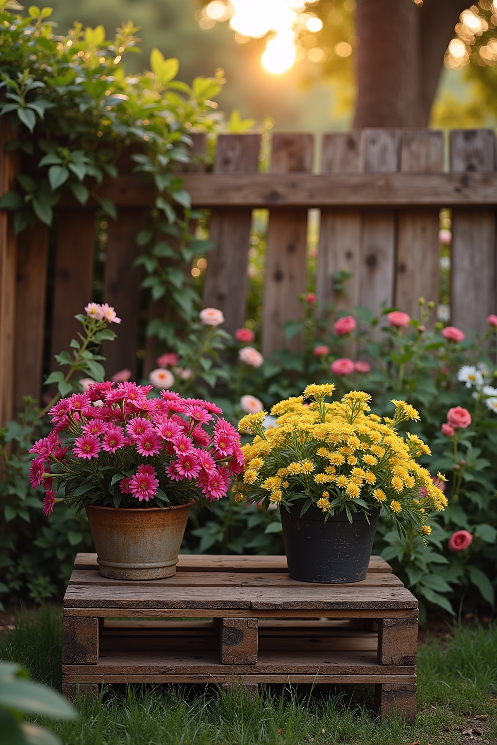 draussen paletten deko garten outline 1