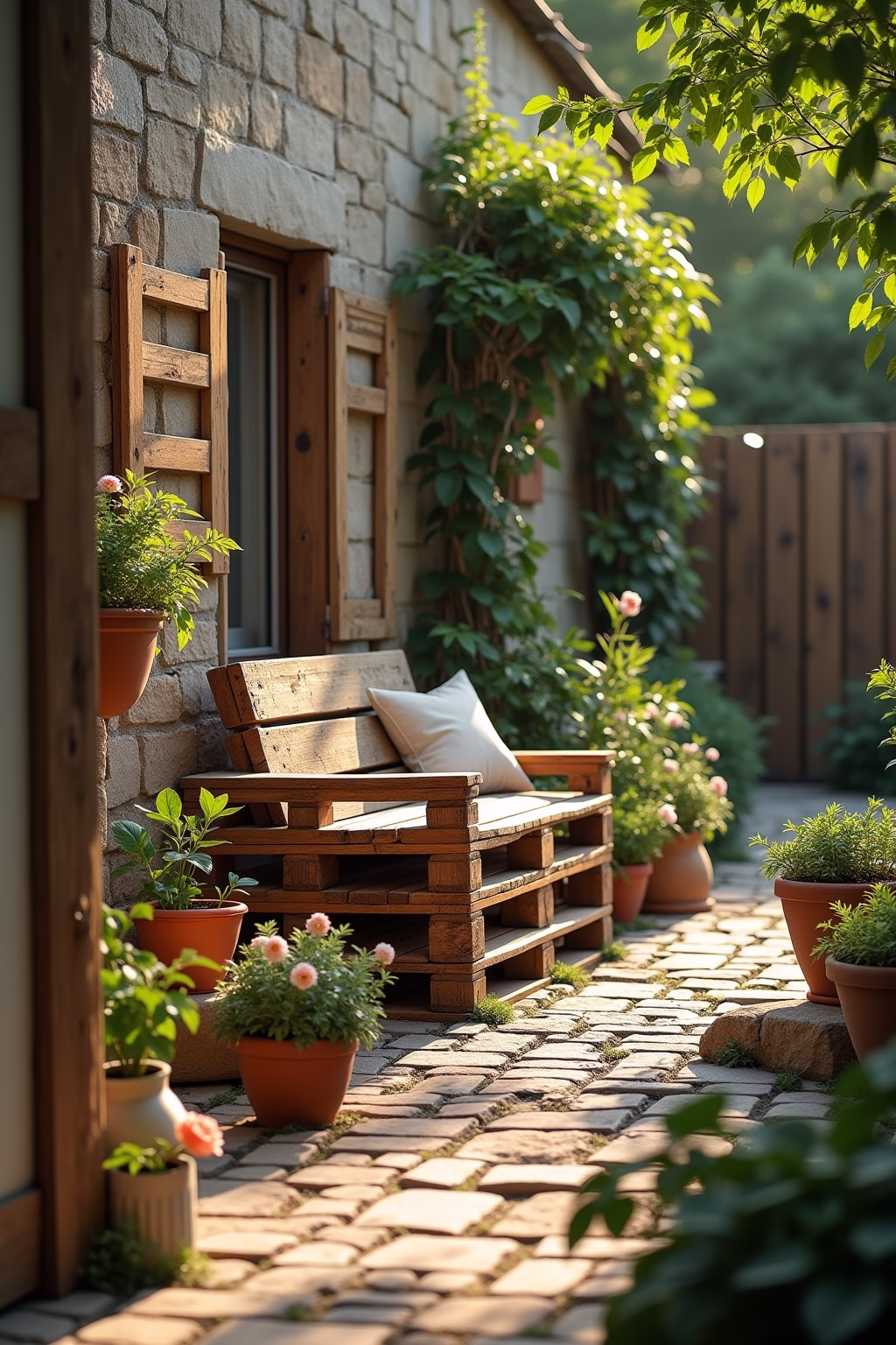 draussen paletten deko garten outline 3