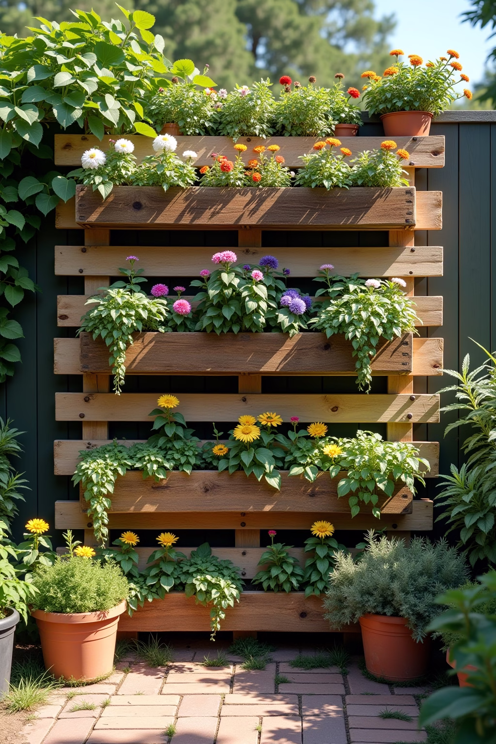 draussen paletten deko garten outline 4