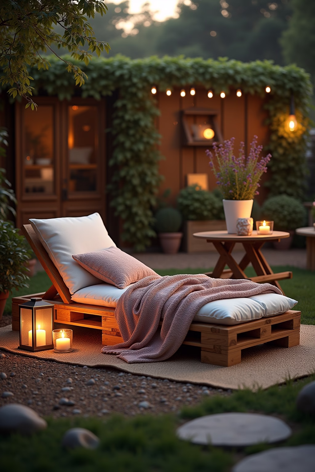 draussen paletten deko garten outline 5