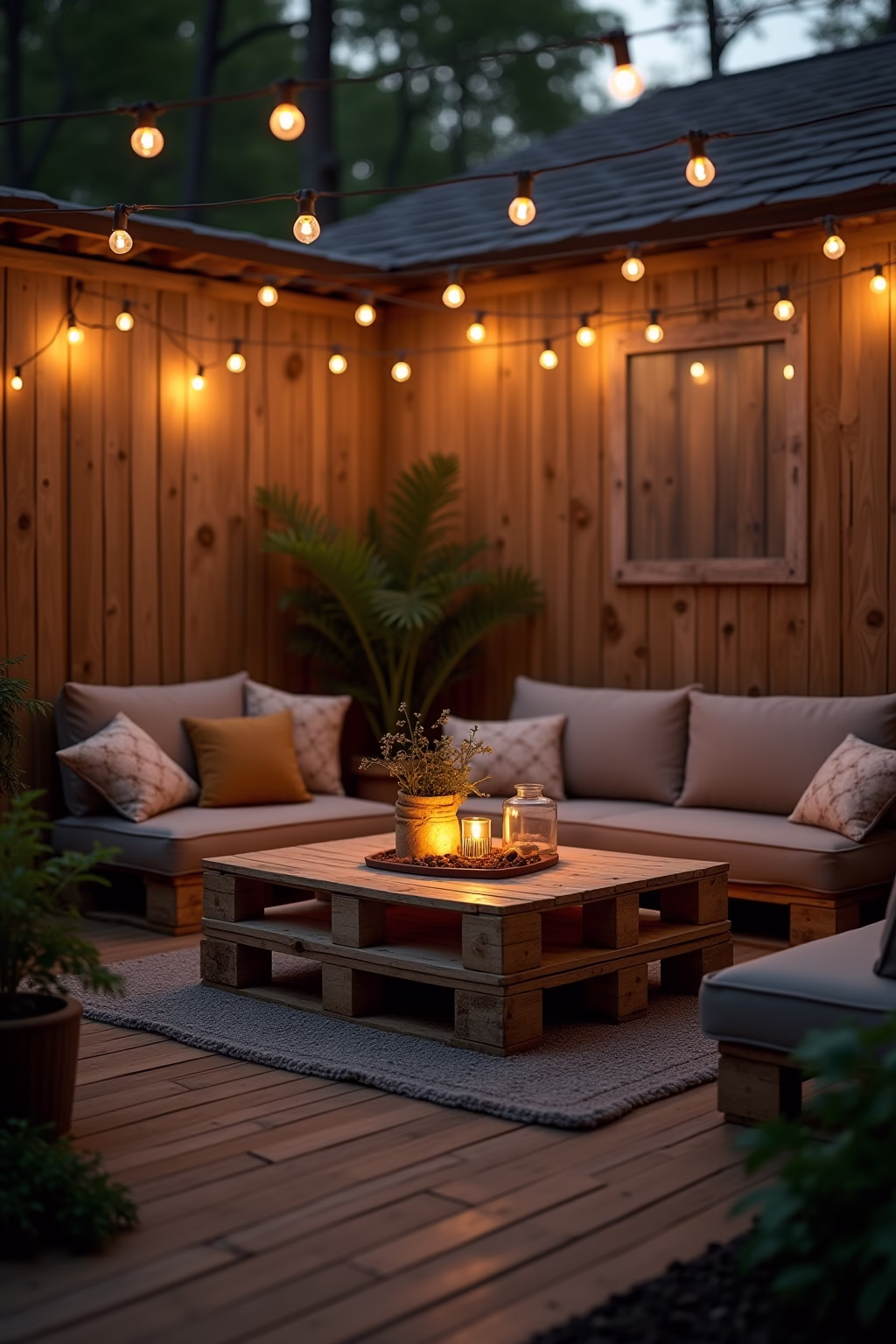 draussen paletten deko garten outline 8