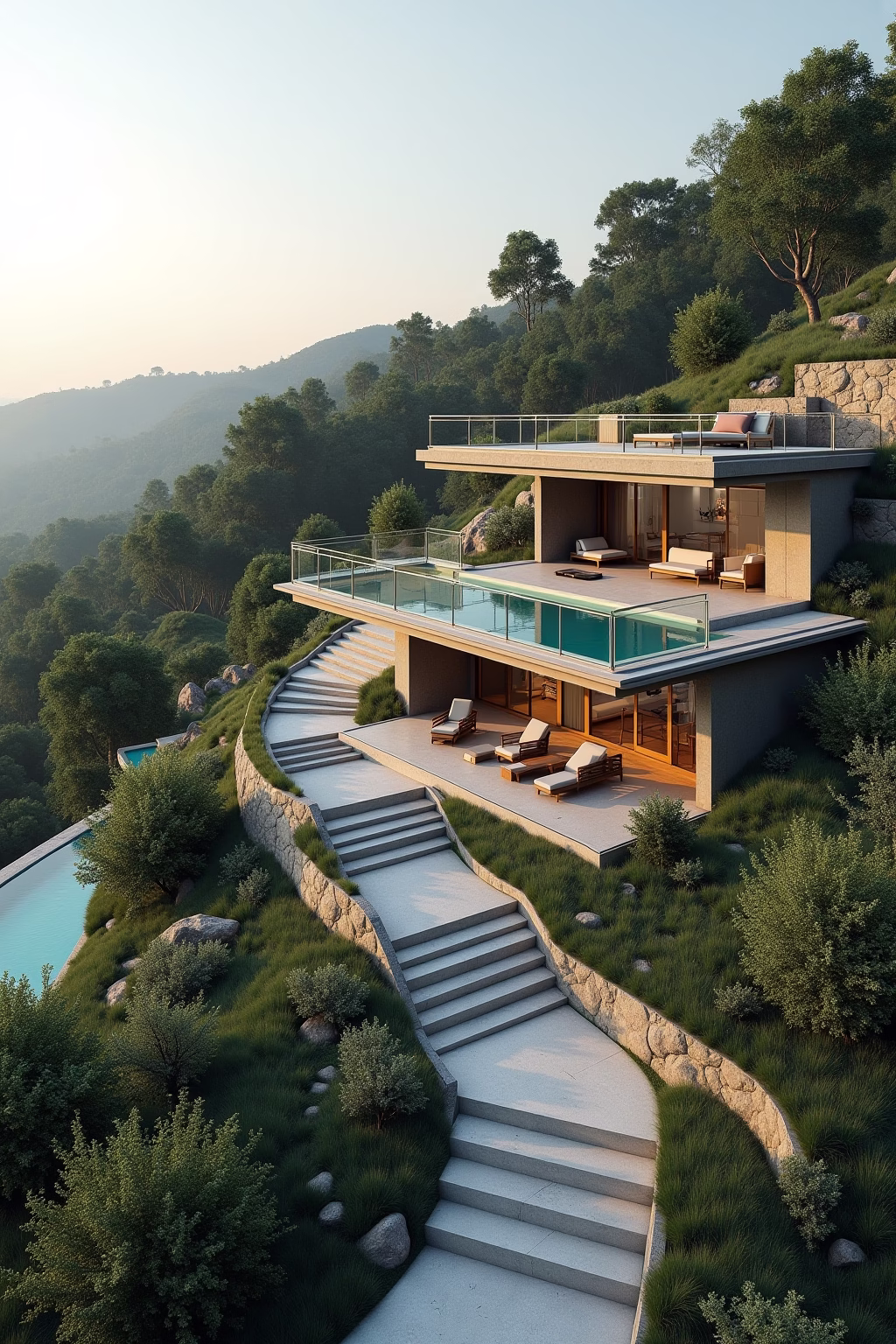 garten am hang modern outline 1