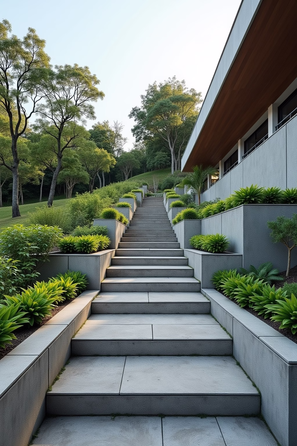 garten am hang modern outline 3