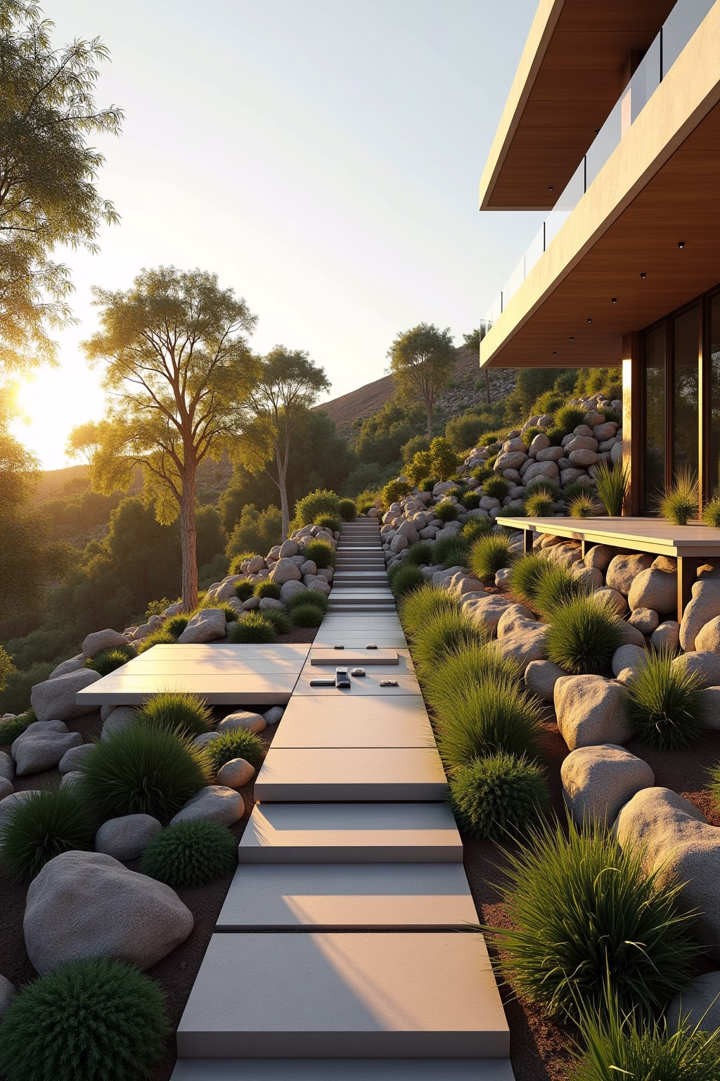 garten am hang modern outline 4