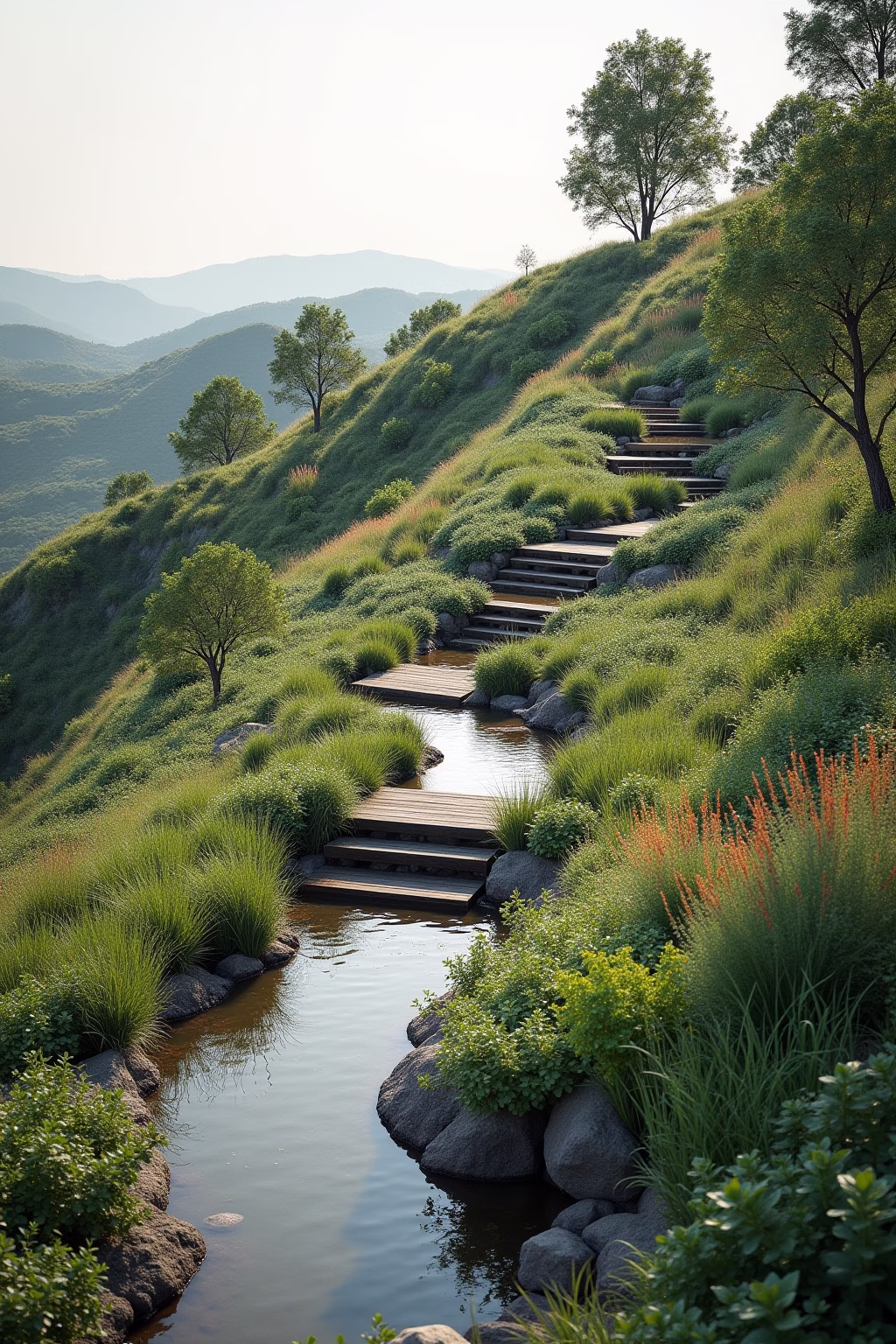 garten am hang modern outline 6