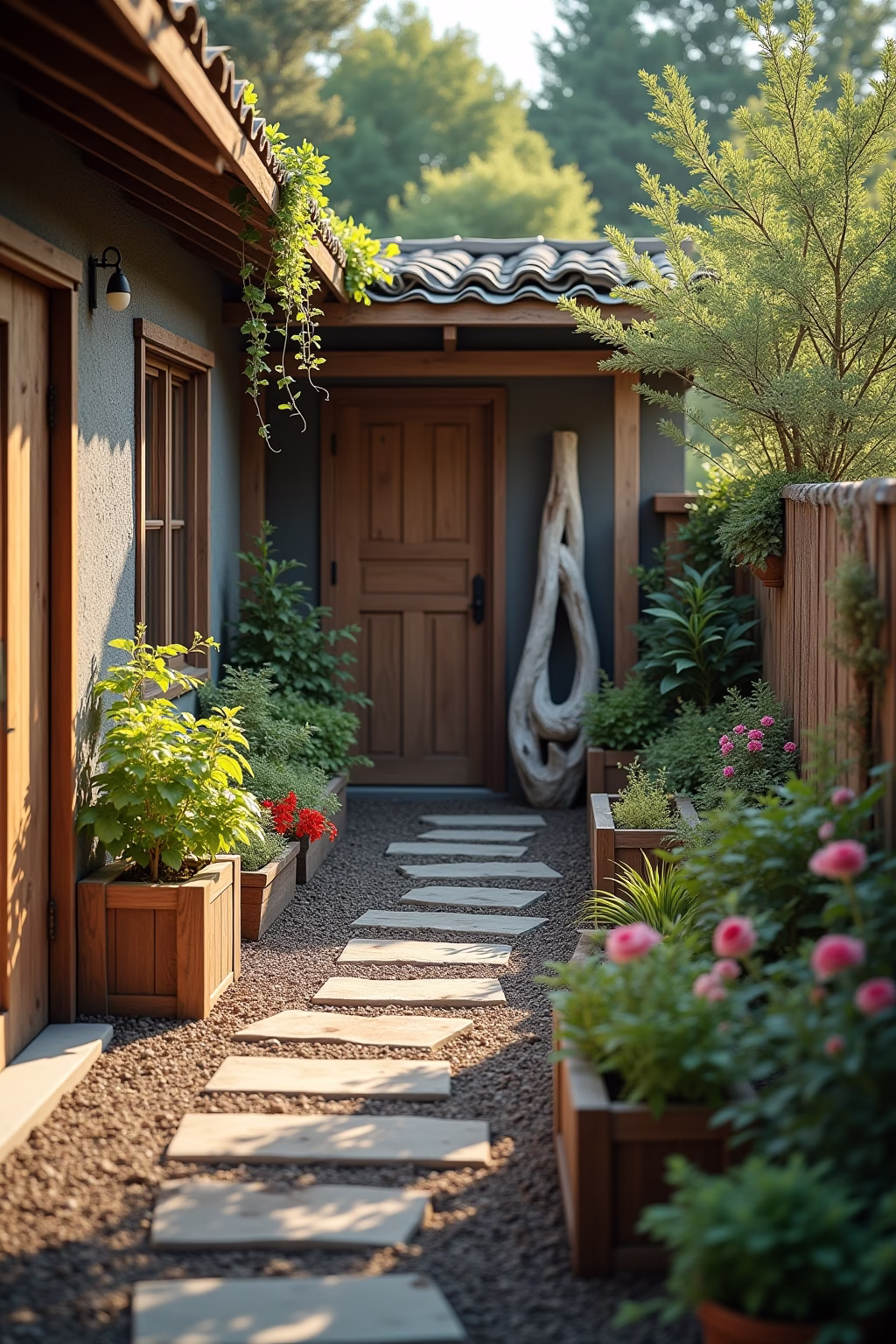 garten deko ideen holz outline 6