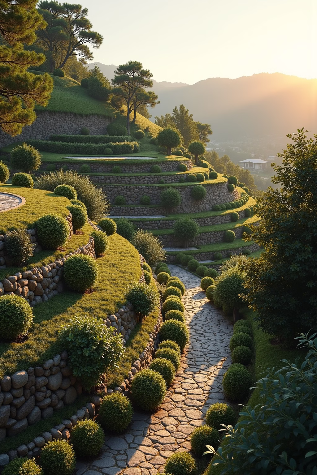 garten hoehenunterschied gestalten outline 3