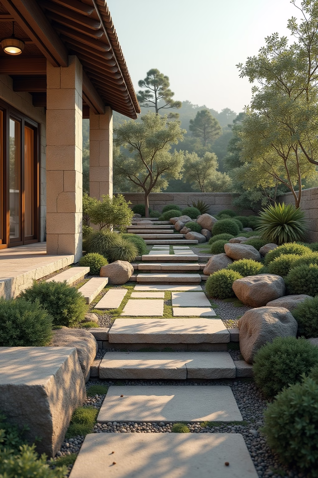 garten hoehenunterschied gestalten outline 4