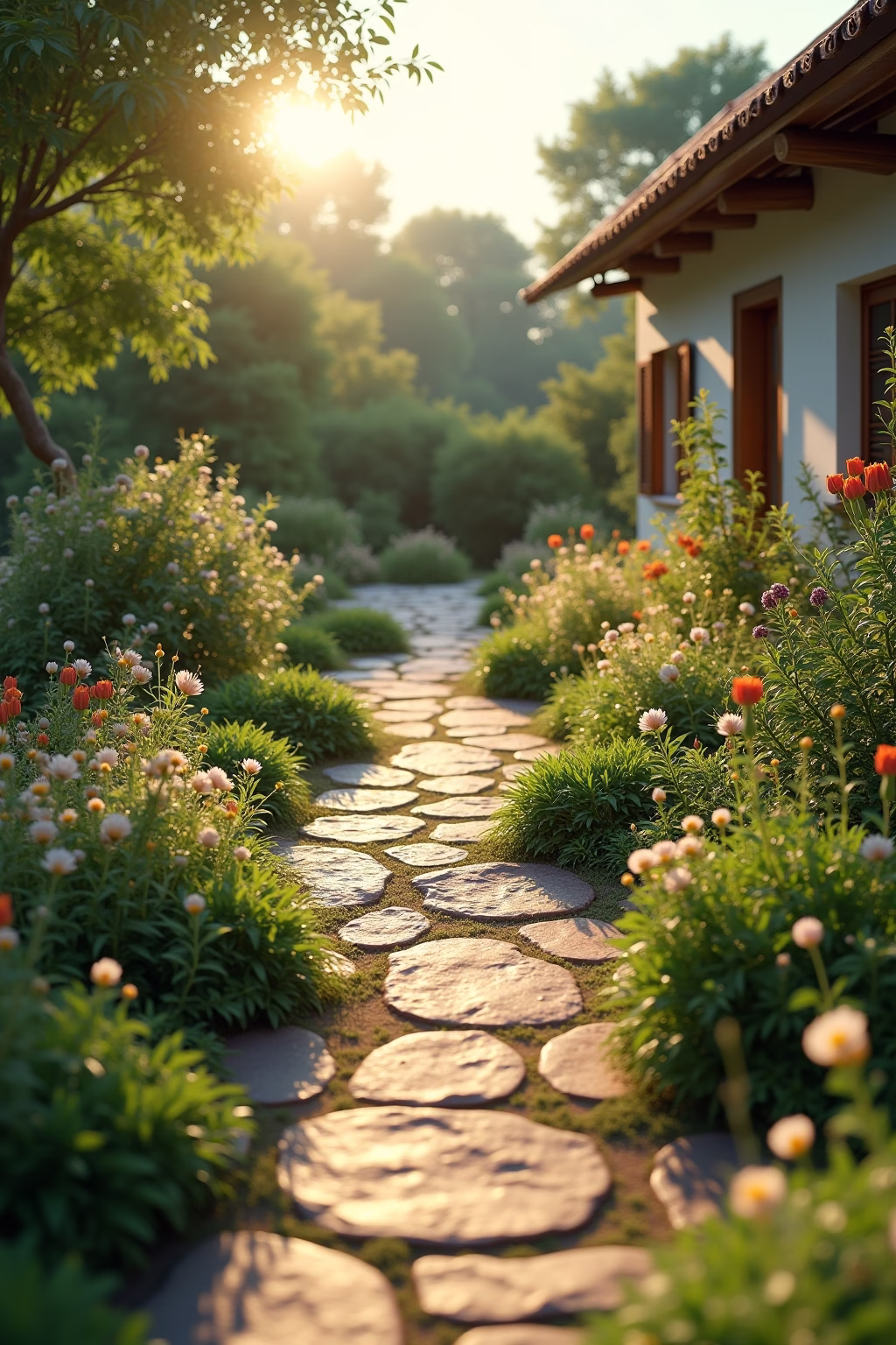 gehwegplatten garten ideen outline 3