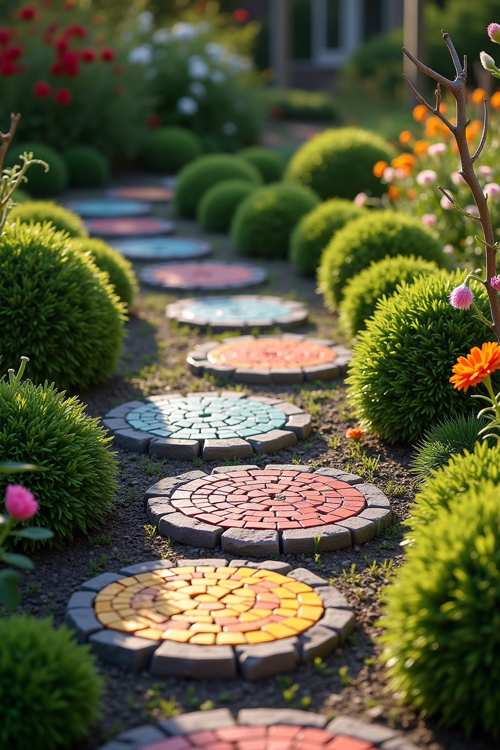 gehwegplatten garten ideen outline 5