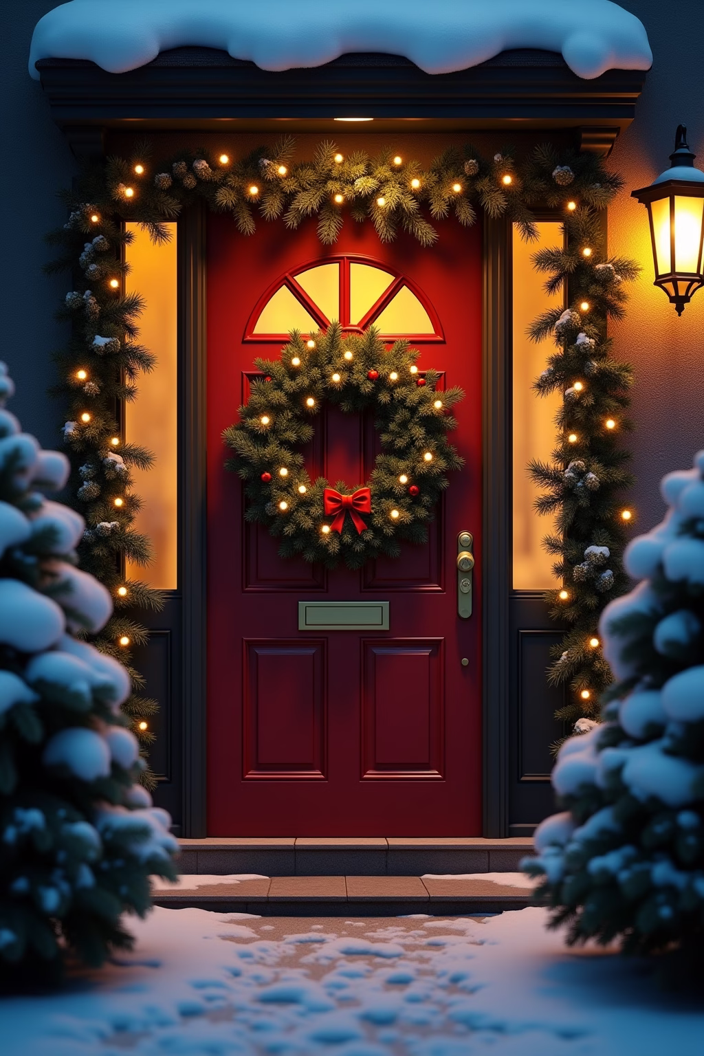 haustuer weihnachtsdekoration outline 1