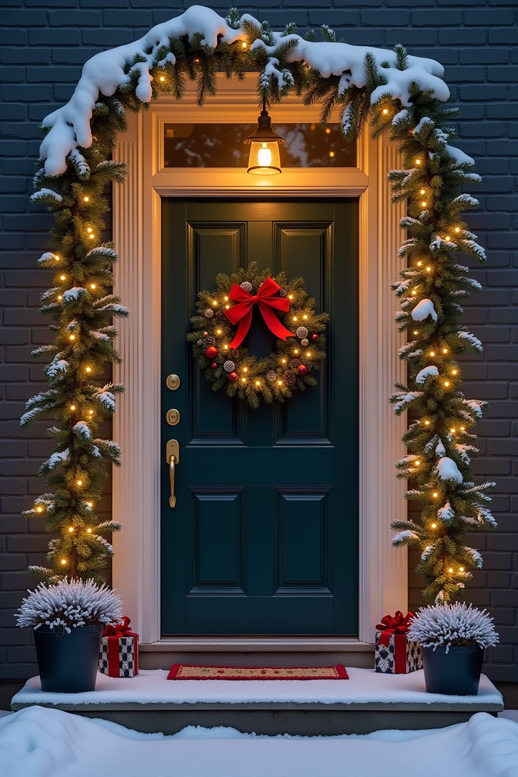 haustuer weihnachtsdekoration outline 2