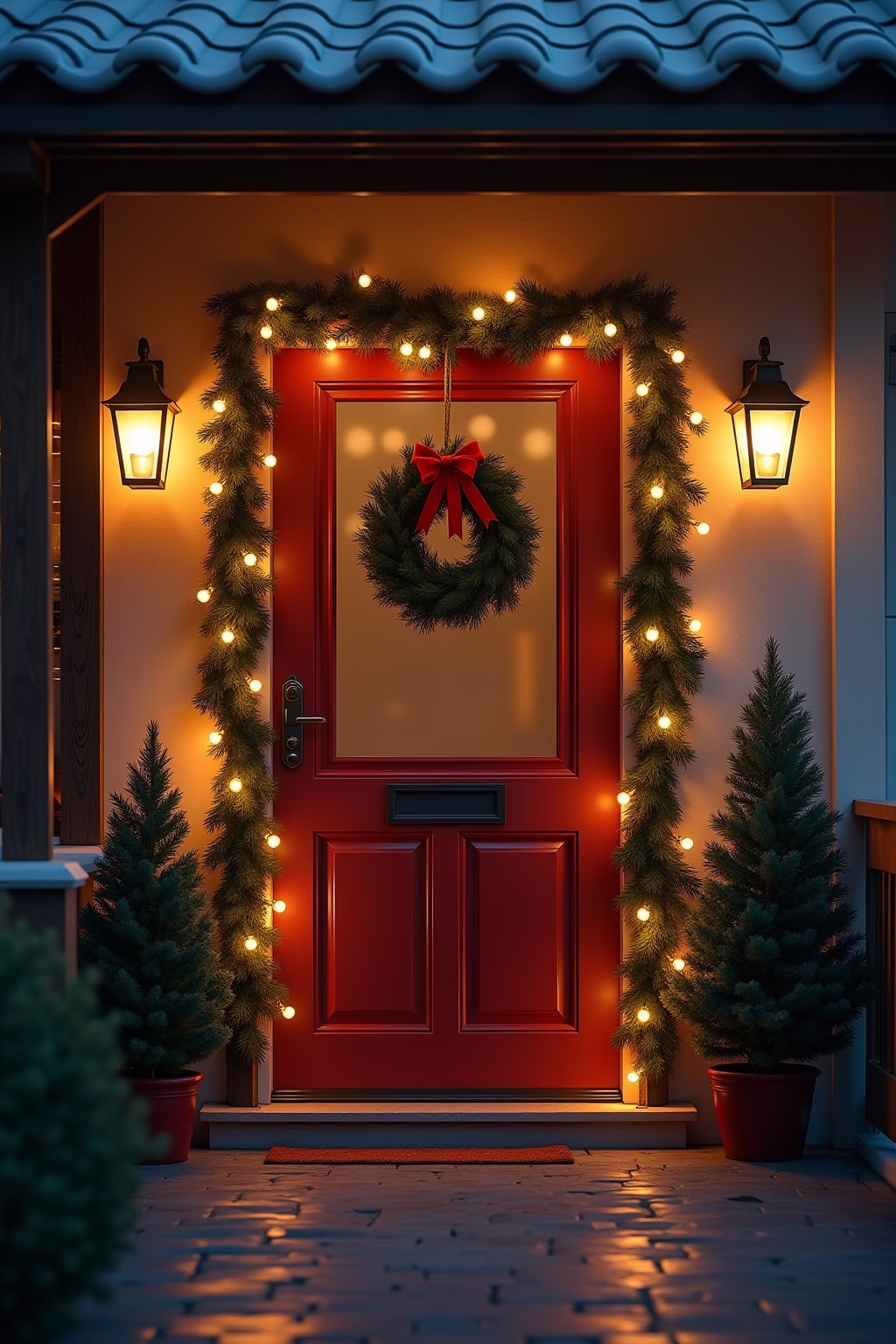 haustuer weihnachtsdekoration outline 5