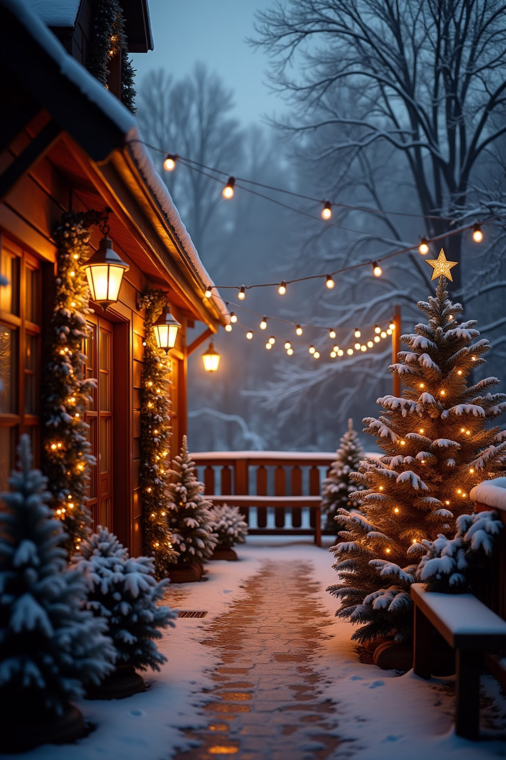 terrasse weihnachtlich dekorieren outline 1