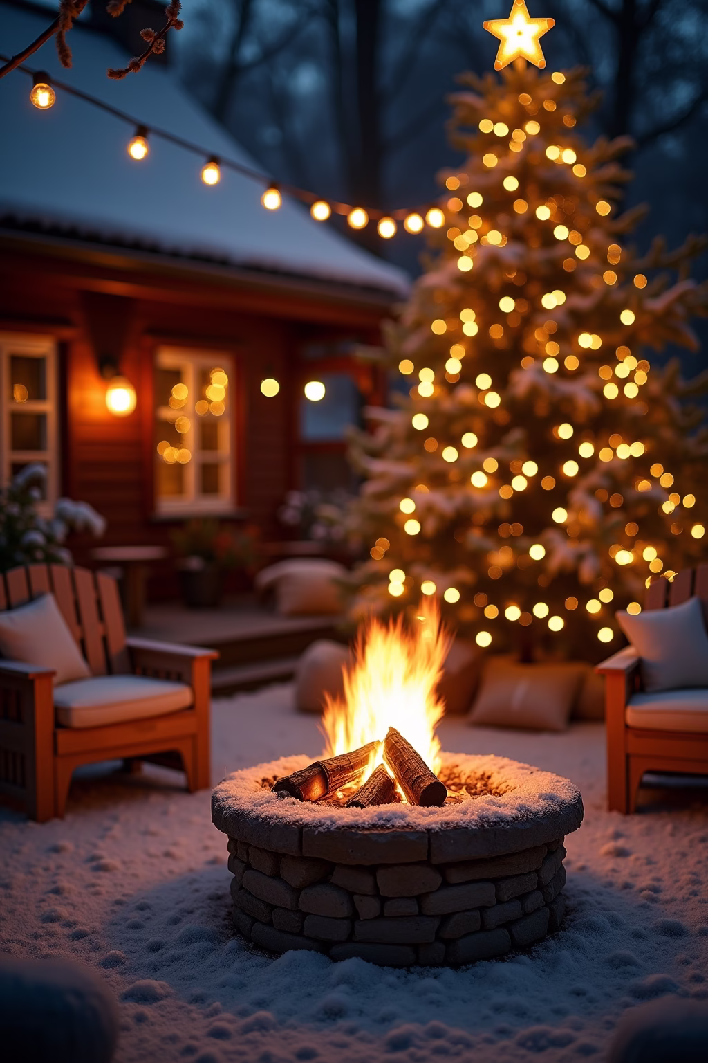 terrasse weihnachtlich dekorieren outline 6