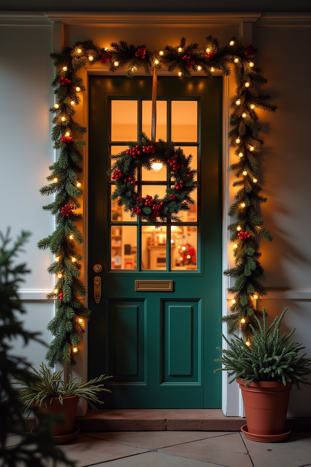 8 Türdekoration Weihnachten Ideen für festlichen Glanz 15 tuerdekoration weihnachten outline 3