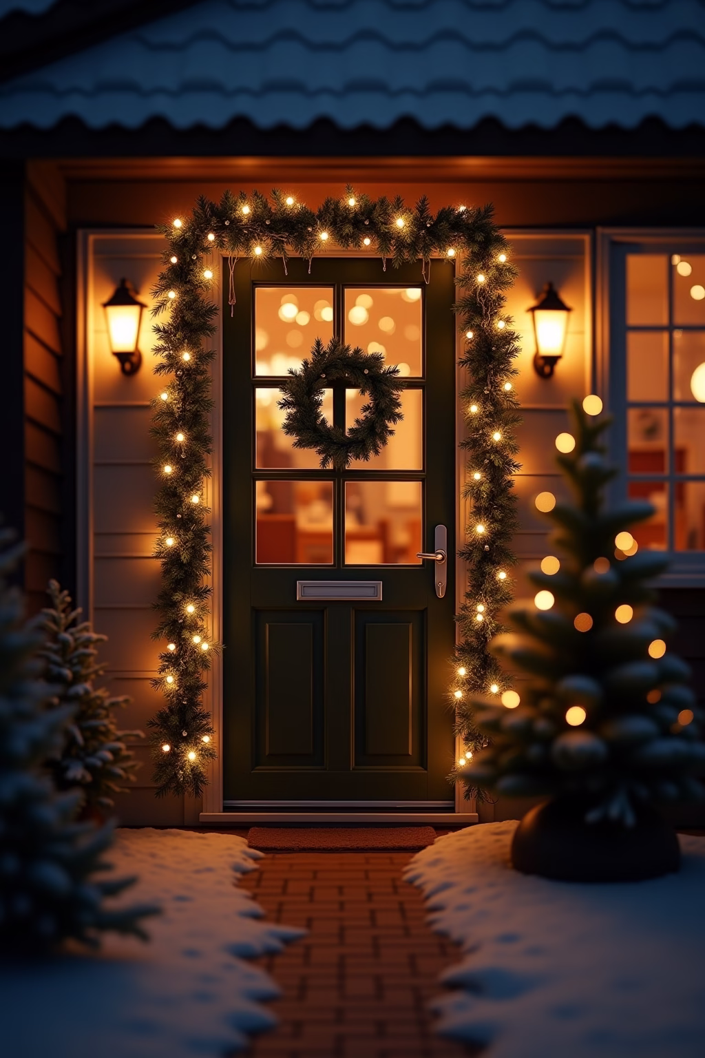 8 Türdekoration Weihnachten Ideen für festlichen Glanz 19 tuerdekoration weihnachten outline 7