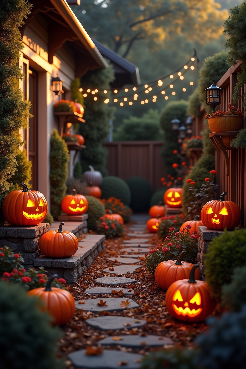 vorgarten halloween deko garten outline 2