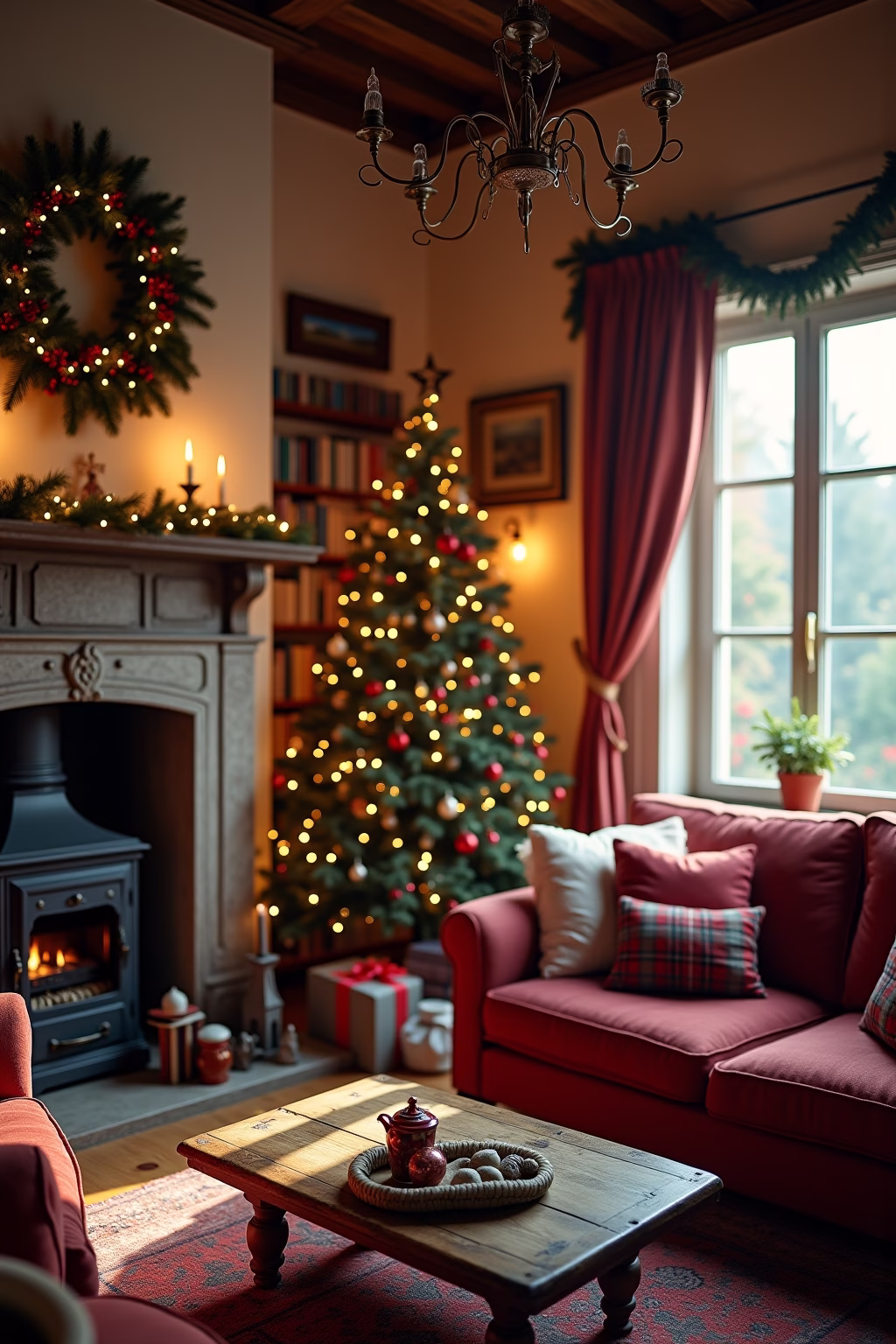 weihnachten haus dekoration outline 2