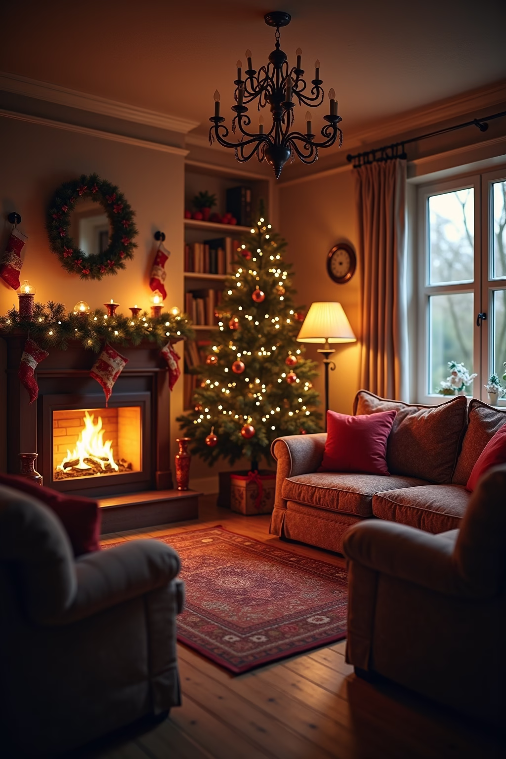 weihnachten wohnzimmer outline 3