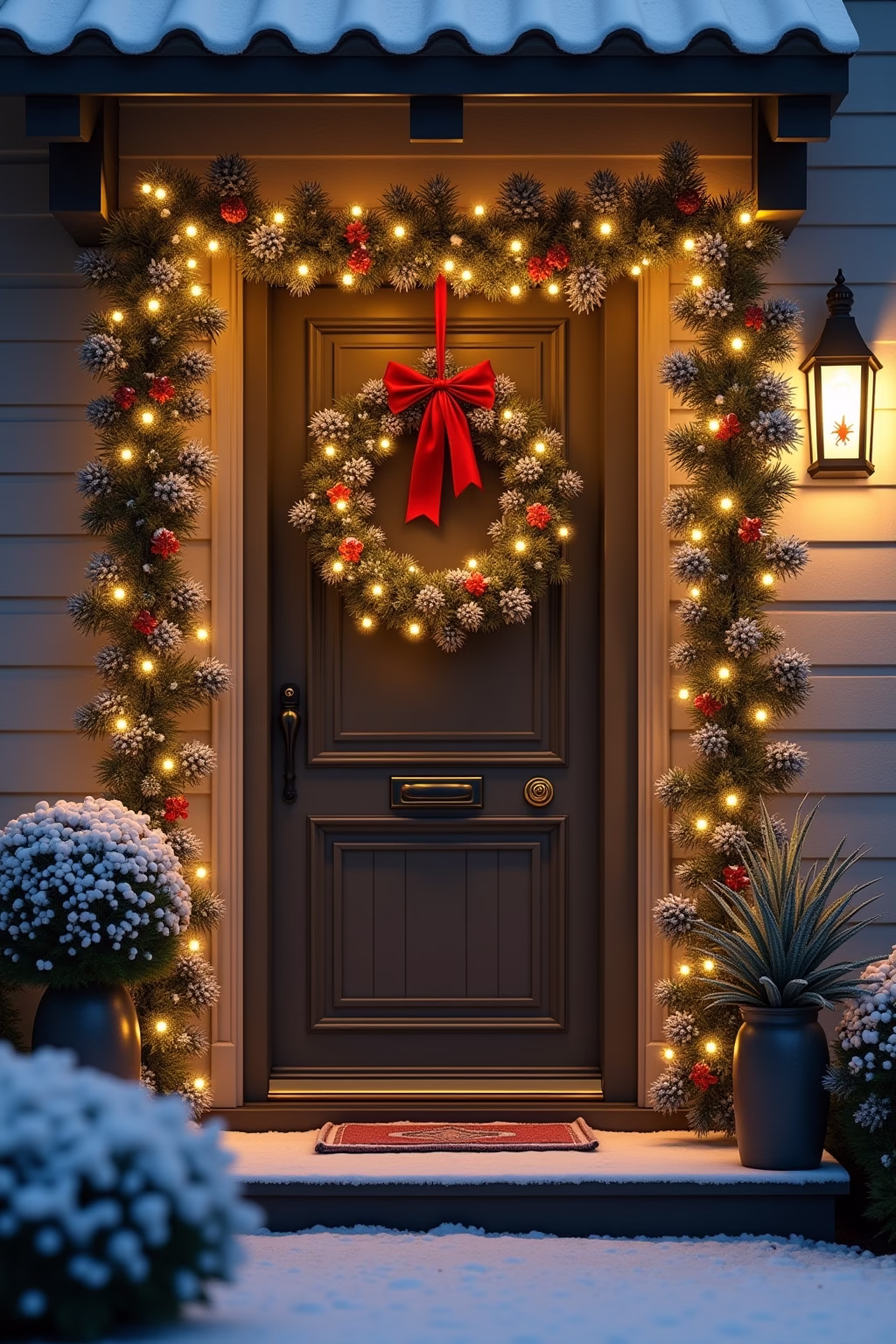 weihnachtsdeko draussen eingang outline 1