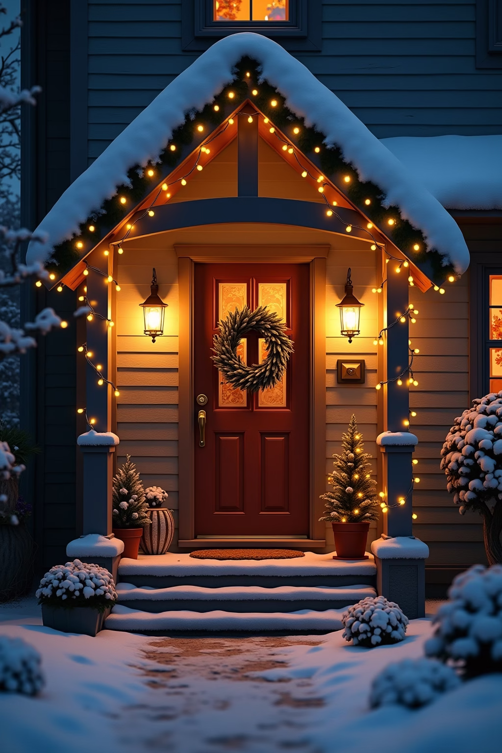 weihnachtsdeko draussen eingang outline 4