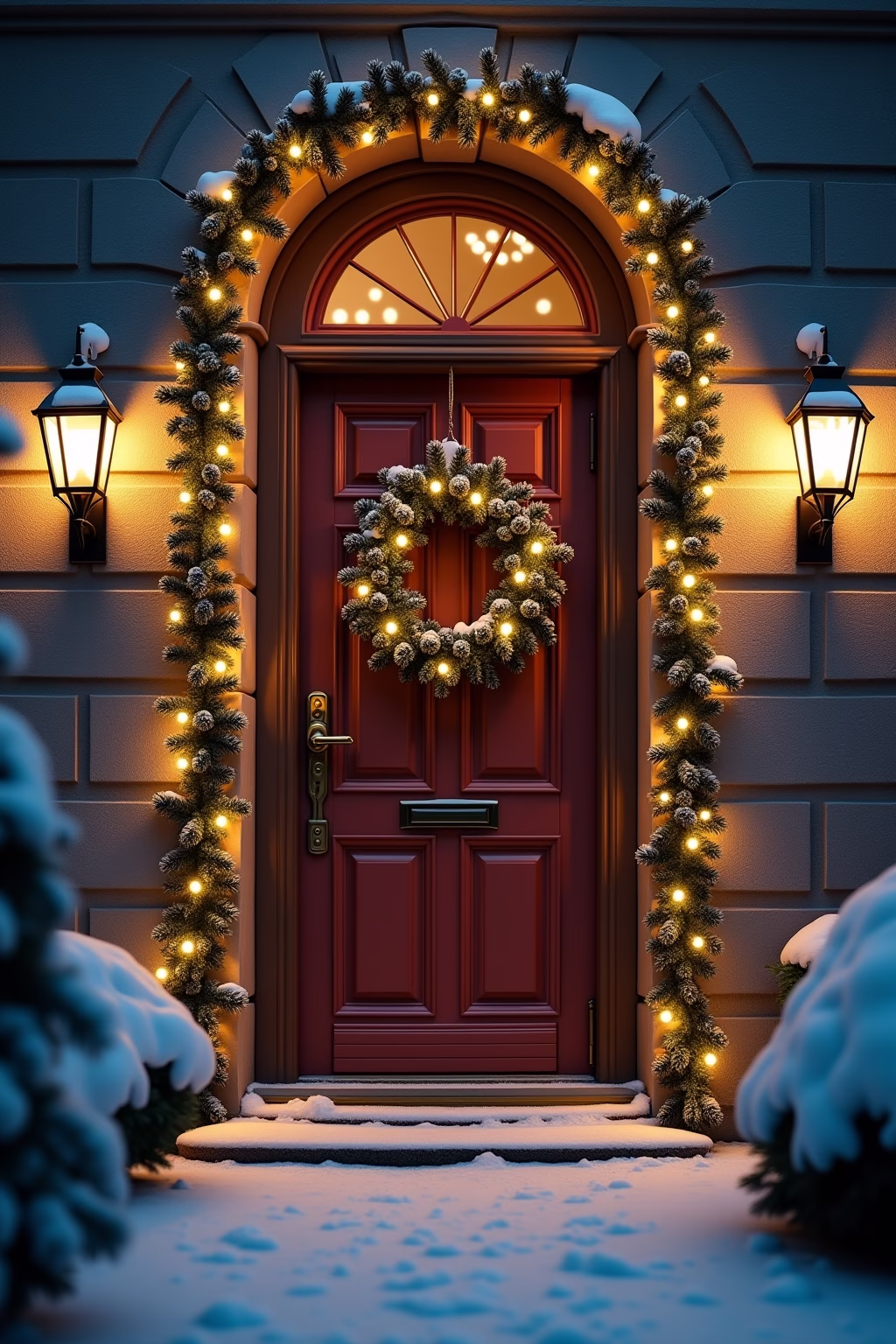 weihnachtsdeko draussen eingang outline 7