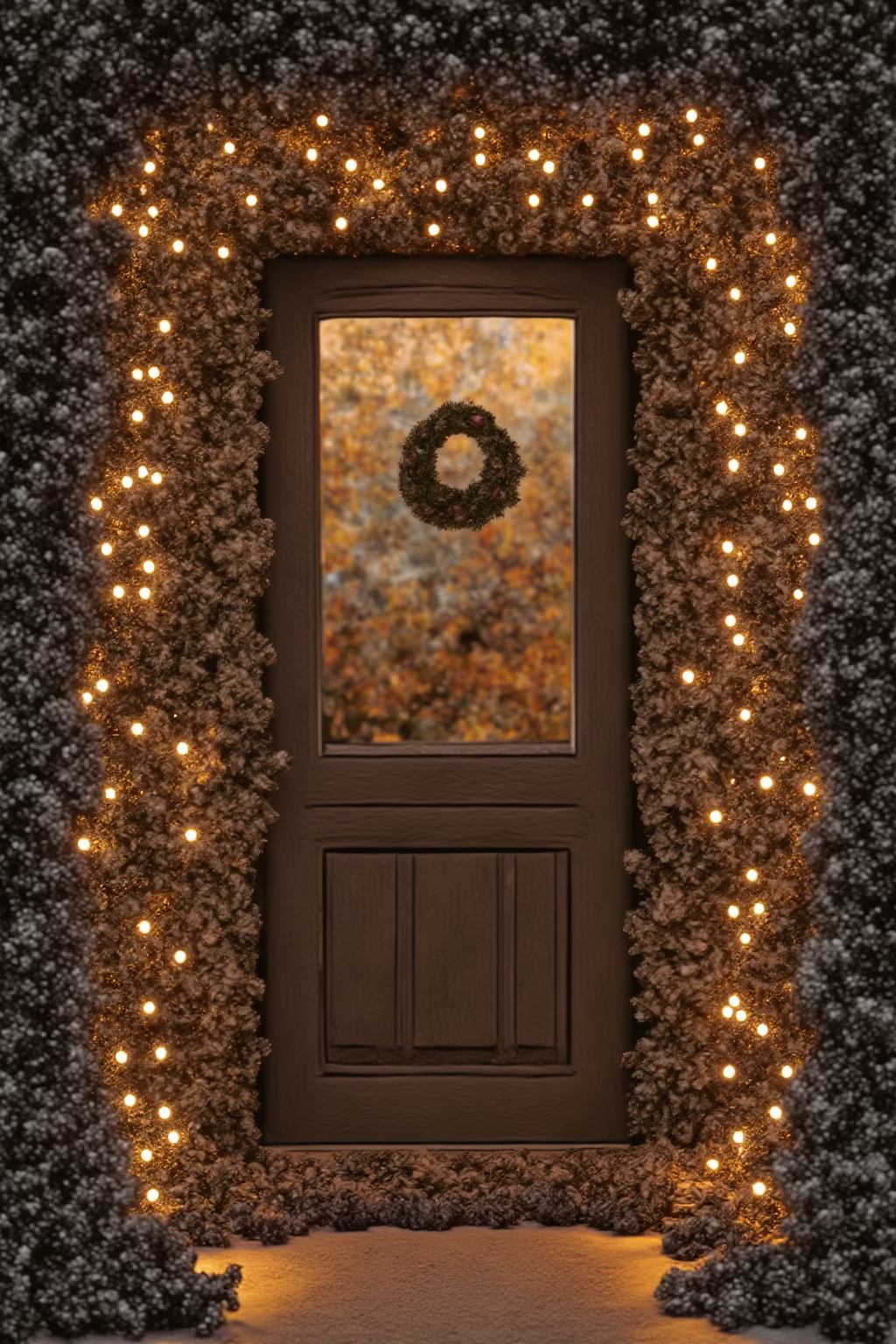 weihnachtsdeko draussen eingang outline 8