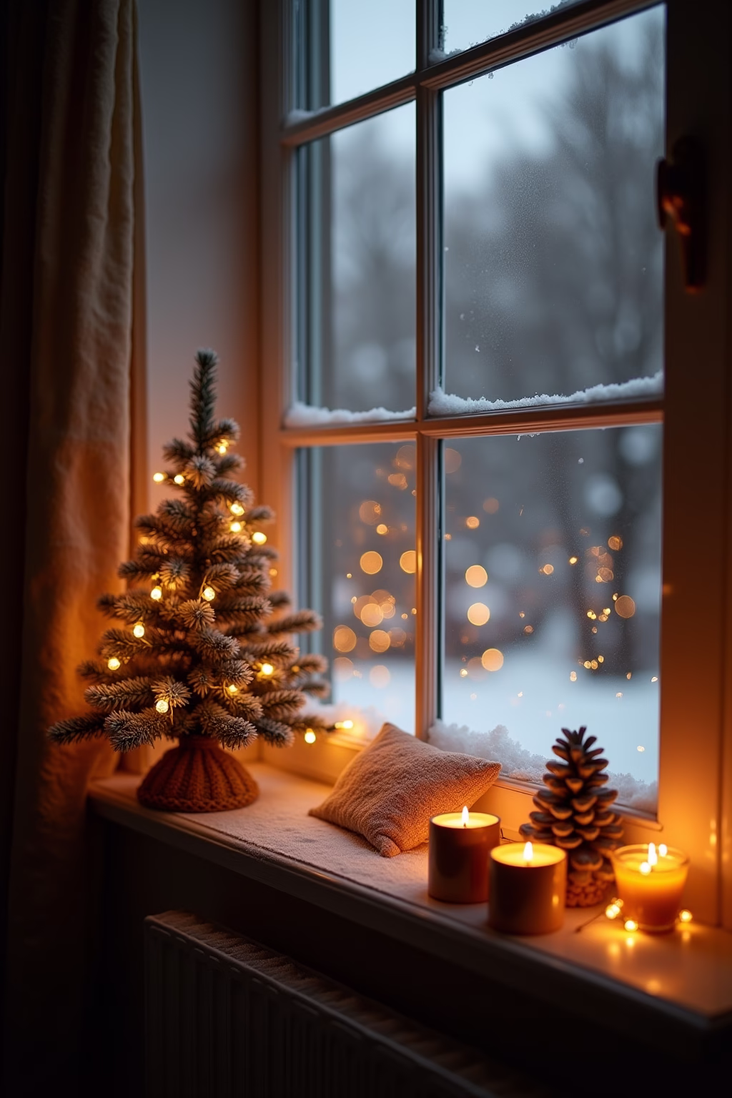 weihnachtsdeko fensterbank innen outline 1