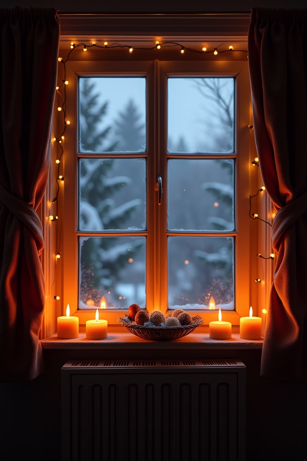 weihnachtsdeko fensterbank innen outline 2