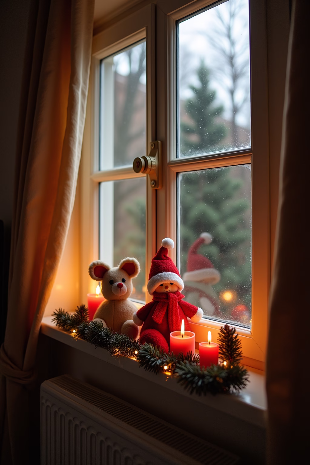 weihnachtsdeko fensterbank innen outline 6