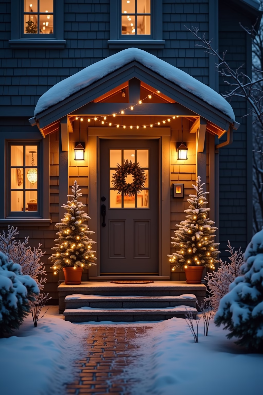 winter deko hauseingang outline 1