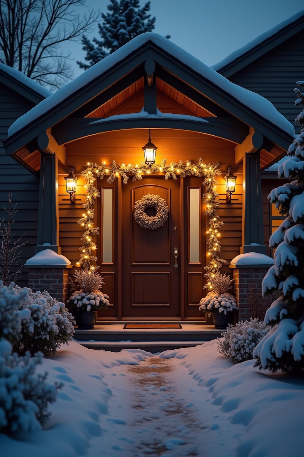 winter deko hauseingang outline 4