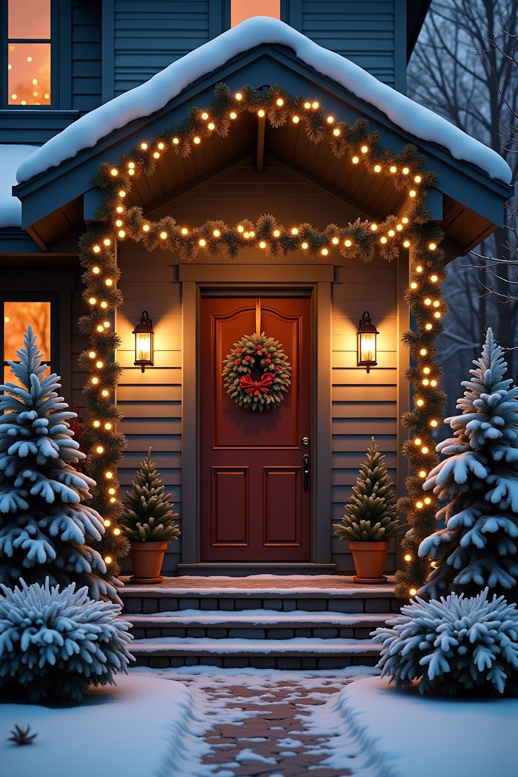 winter deko hauseingang outline 6