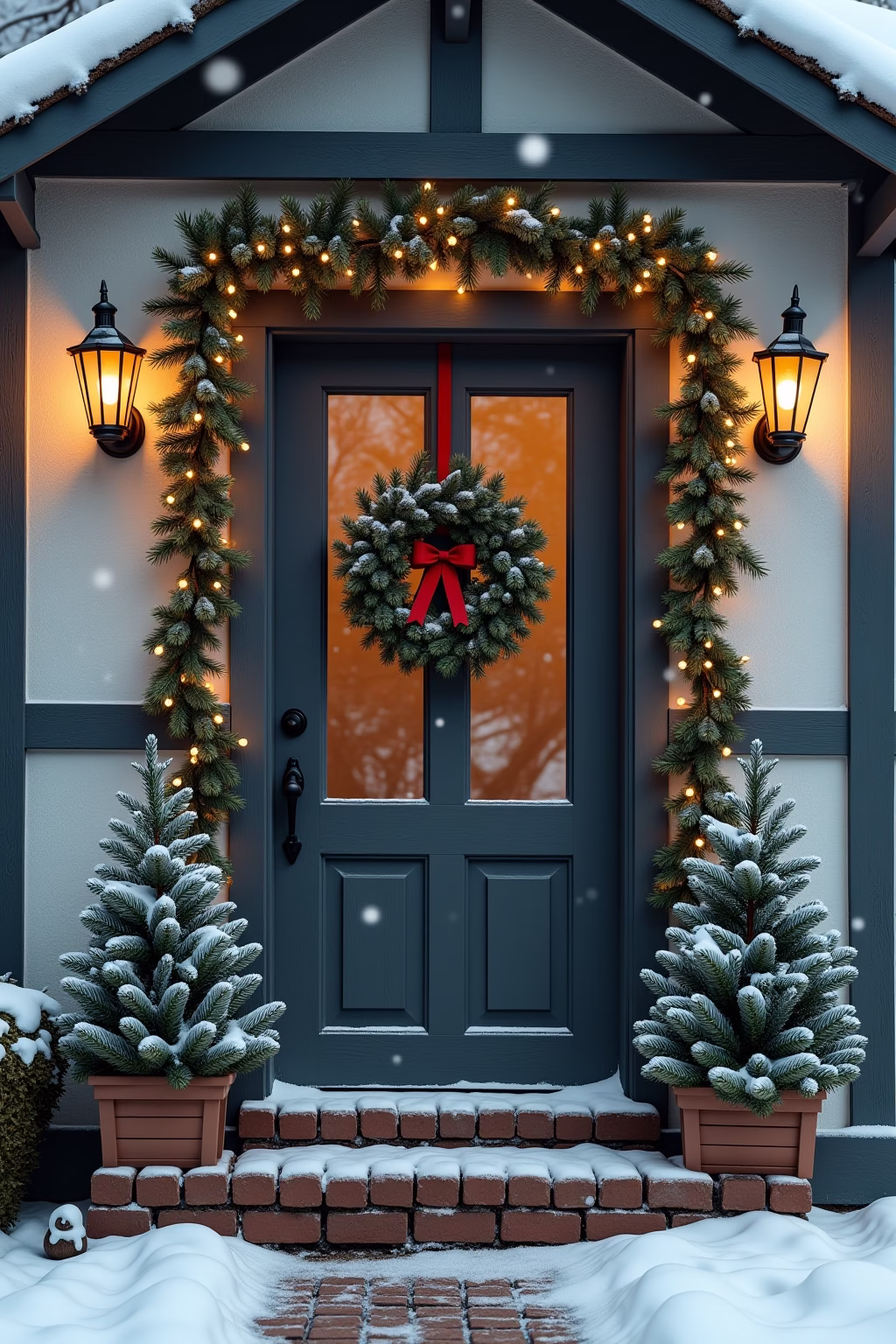 winter deko hauseingang outline 7