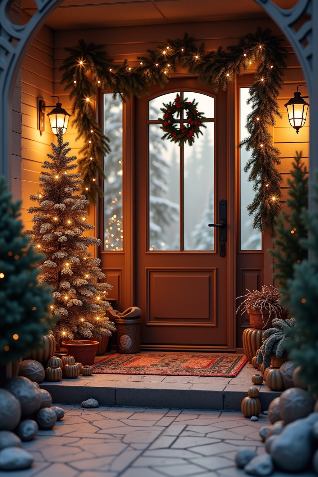 winter deko hauseingang outline 8