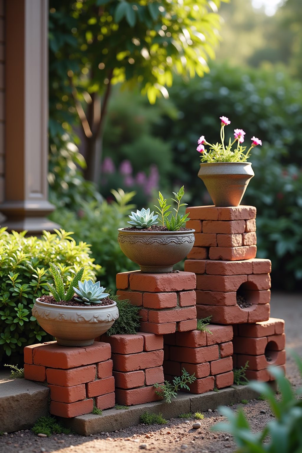 ziegelsteine garten ideen outline 6